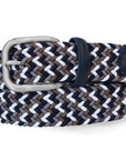 Robert Charles Woven Elastic Belt | 1005 Multi Navy/Brown/White