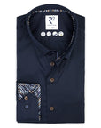 R2 Amsterdam Long Sleeve Shirt | Fine Twill Navy
