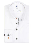 R2 Amsterdam Shirt | Contrast Button White