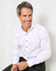 R2 Amsterdam Shirt | Contrast Button White