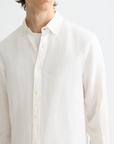 Scotch & Soda Long Sleeve Linen Shirt | Off White