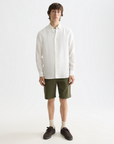 Scotch & Soda Long Sleeve Linen Shirt | Off White