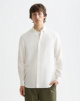 Scotch & Soda Long Sleeve Linen Shirt | Off White