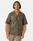 Scotch & Soda Bali Print Short Sleeve Shirt | Gold Brown