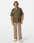 Scotch & Soda Bali Print Short Sleeve Shirt | Gold Brown