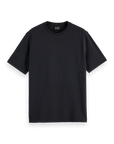 Scotch & Soda 3 Crosses Cotton Linen T-Shirt | Washed Black
