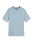 Scotch & Soda 3 Crosses Cotton Linen T-Shirt | Sky Blue