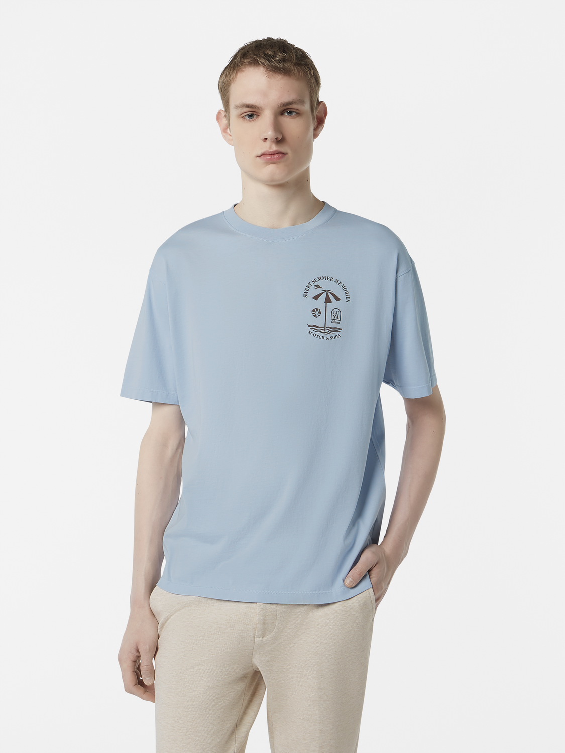Scotch & Soda Summer Memories T-Shirt | Sky Blue – LIFE FOR MEN