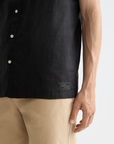 Scotch & Soda Short Sleeve Linen Shirt | Black