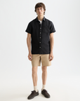 Scotch & Soda Short Sleeve Linen Shirt | Black