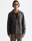 Scotch & Soda Donny Leather Blazer | Cocoa