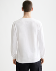 Scotch & Soda Henley Long Sleeve T-Shirt | Slub Bright White