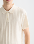 Scotch & Soda Knit Ribbed Polo Shirt | Eggnog