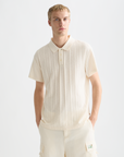 Scotch & Soda Knit Ribbed Polo Shirt | Eggnog