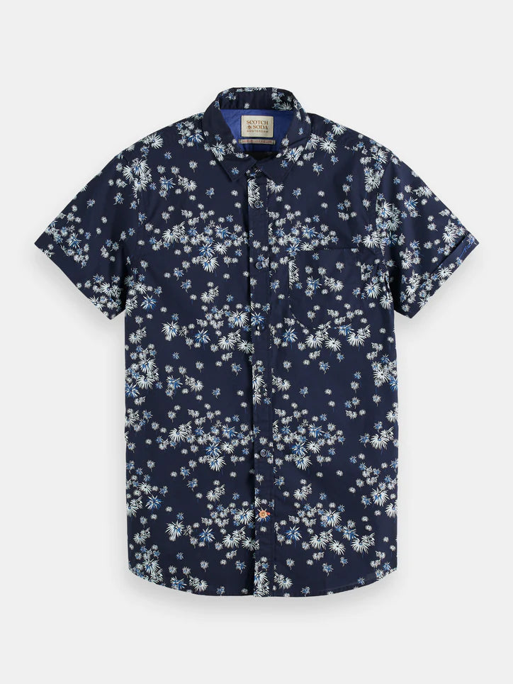 Scotch Soda Fireworks Short Sleeve Shirt Navy LIFE FOR MEN