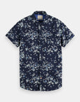 Scotch & Soda Fireworks Short Sleeve Shirt | Navy