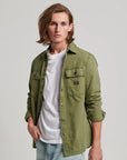 Superdry Vintage Canvas Overshirt | Olive Khaki