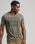 Superdry Vintage Copper Label T Shirt | Chive Green