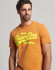 Superdry Vintage Logo Neon T Shirt | Sudan Brown