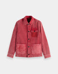 Scotch & Soda Washed Cord Worker Jacket | Dusty Red
