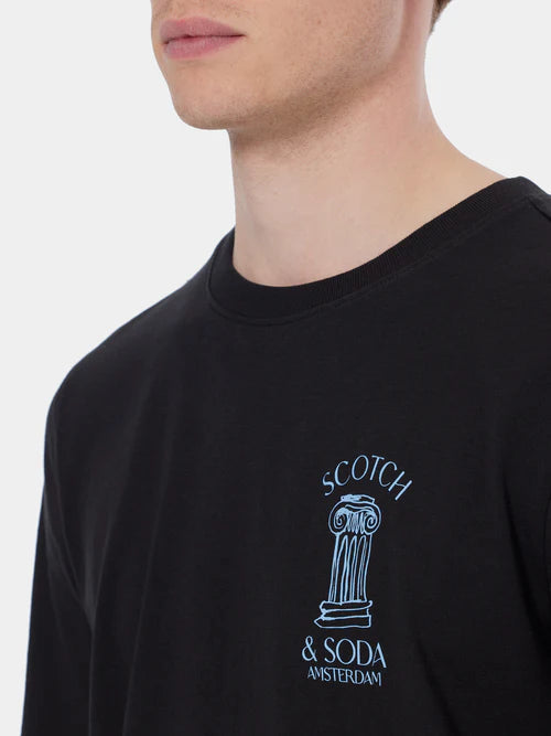 Scotch & Soda Grecian Crest T-Shirt | Black