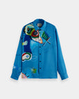 Scotch & Soda Abstract Artiste Long Sleeve Shirt | Island Blue