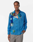 Scotch & Soda Abstract Artiste Long Sleeve Shirt | Island Blue
