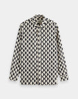 Scotch & Soda Geo Long Sleeve Shirt | Gray/White