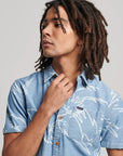 Superdry Vintage Loom Short Sleeve Shirt | Heavy Wash Crane