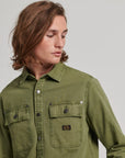 Superdry Vintage Canvas Overshirt | Olive Khaki