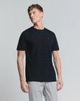No Excess Velvet Stripe Tee | Navy