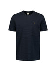 No Excess Velvet Stripe Tee | Navy