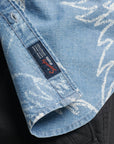 Superdry Vintage Loom Short Sleeve Shirt | Heavy Wash Crane