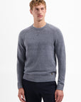 No Excess Wool Blend Crew Neck Sweater | Washed Blue