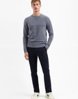 No Excess Wool Blend Crew Neck Sweater | Washed Blue