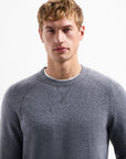 No Excess Wool Blend Crew Neck Sweater | Washed Blue