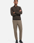 No Excess Half Zip Melange Knit Sweater | Taupe
