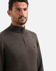 No Excess Half Zip Melange Knit Sweater | Taupe