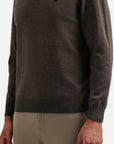 No Excess Half Zip Melange Knit Sweater | Taupe