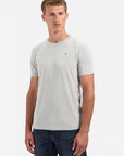 No Excess Crew Neck Solid Tee | Grey Melange