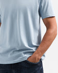 No Excess Crew Neck Solid Tee | Dusty Blue