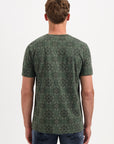No Excess Allover Print Garment Dyed Slub T-Shirt | Dark Green