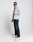 No Excess Mixed Knit Jacket | Chalk