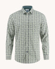 A Fish Named Fred Long Sleeve Shirt | Uneven Check Hedge Green