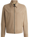 BOSS Malbano Leather Jacket | Light Beige