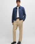 BOSS Malbano Suede Leather Jacket | Medium Blue