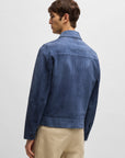BOSS Malbano Suede Leather Jacket | Medium Blue