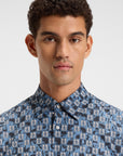 BOSS ORANGE Rash Printed Short Sleeve Shirt | Open Blue