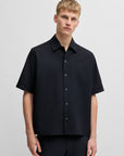 BOSS ORANGE Lapoully Short Sleeve Shirt | Dark Blue