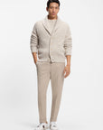 BOSS Gary Woven Detail Leather Sneaker | White-Chocolate Weave